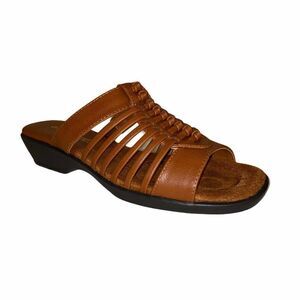 Easy Street Nola Cognac Brown Slip-On Sandals New